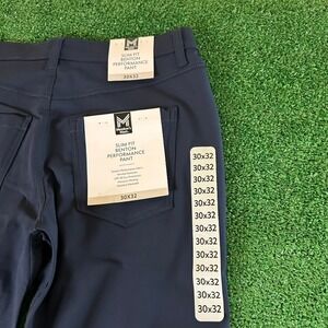 Members Mark Benton Performance Golf Pants Stretch Slim Fit Navy Mens 30x32" NWT